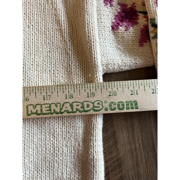 Vintage Jennifer Reed Sweater Womens Medium Floral Ramie Cotton Pullover 90s - Picture 5 of 6